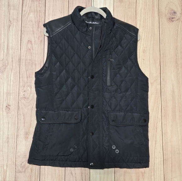 Fried Denim Men’s Quilted Black Zip/Snap Up Vest Size Medium - Picture 2 of 13